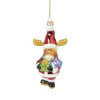 Kersthanger rendier santa - glas - 14.5x7.5x4.4 cm